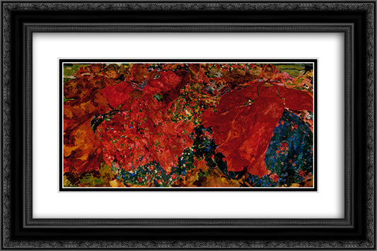 Whirlwind 24x16 Black Ornate Wood Framed Art Print Poster with Double Matting by Malyavin, Filipp