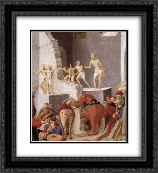 Adoration of the Magi (detail) 20x22 Black Ornate Wood Framed Art Print Poster with Double Matting by Lippi, Filippo