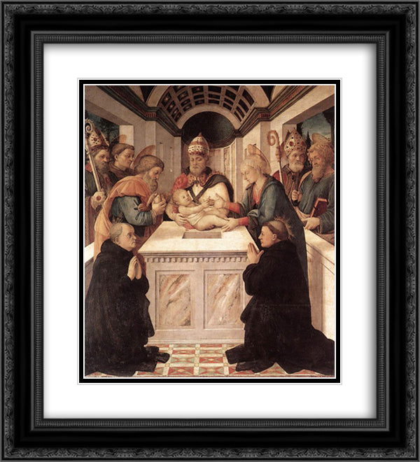 Circumcision 20x22 Black Ornate Wood Framed Art Print Poster with Double Matting by Lippi, Filippo