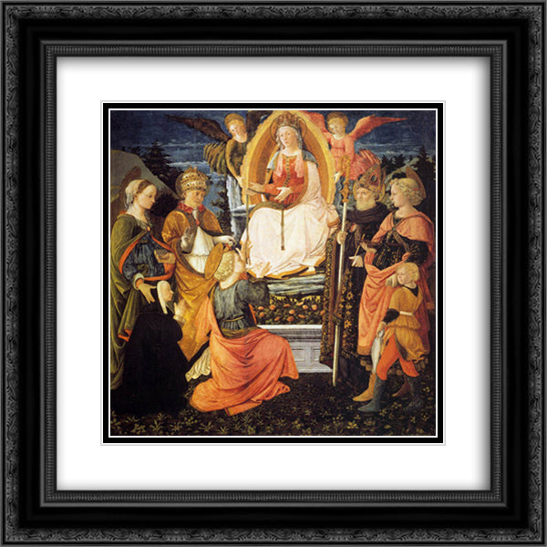 Madonna della Cintola 20x20 Black Ornate Wood Framed Art Print Poster with Double Matting by Lippi, Filippo