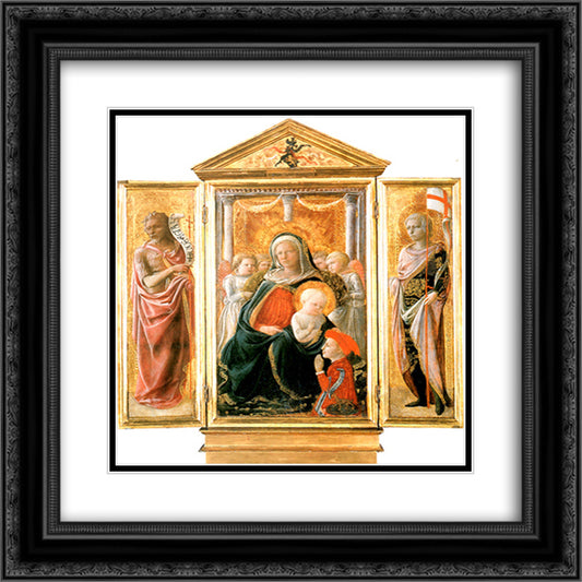 Madonna of Humility with Angels and Donor 20x20 Black Ornate Wood Framed Art Print Poster with Double Matting by Lippi, Filippo