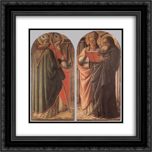 The Doctors of the Church 20x20 Black Ornate Wood Framed Art Print Poster with Double Matting by Lippi, Filippo