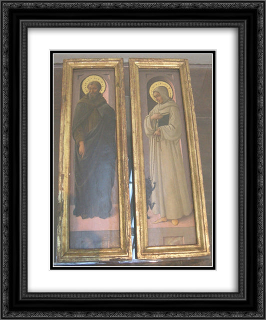 Two Saints 20x24 Black Ornate Wood Framed Art Print Poster with Double Matting by Lippi, Filippo