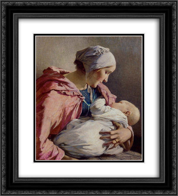 Sweet Dreams 20x22 Black Ornate Wood Framed Art Print Poster with Double Matting by Baes, Firmin