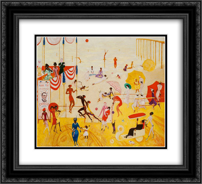 Ashbury Park South 22x20 Black Ornate Wood Framed Art Print Poster with Double Matting by Stettheimer, Florine
