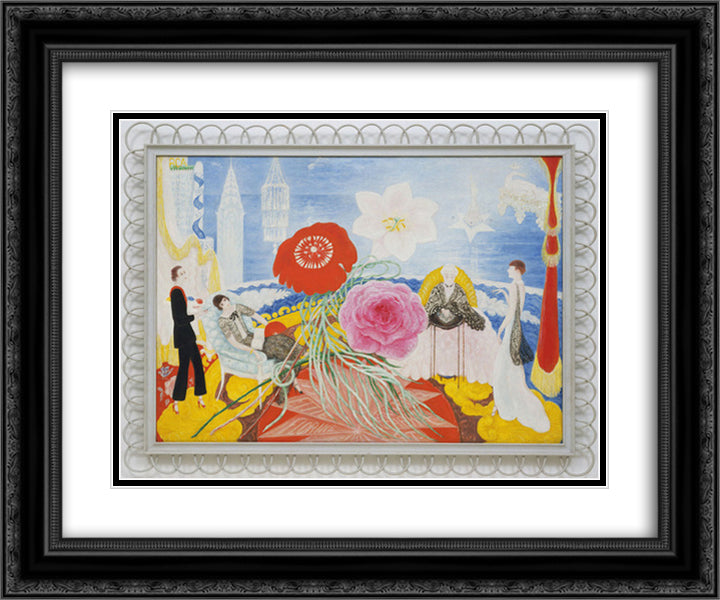 Family Portrait, II 24x20 Black Ornate Wood Framed Art Print Poster with Double Matting by Stettheimer, Florine