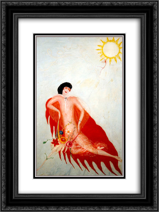 Portrait of Myself 18x24 Black Ornate Wood Framed Art Print Poster with Double Matting by Stettheimer, Florine