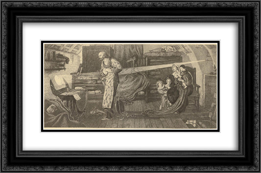 First observation of the transit of Venus by William Crabtree in 1639 24x16 Black Ornate Wood Framed Art Print Poster with Double Matting by Brown, Ford Madox