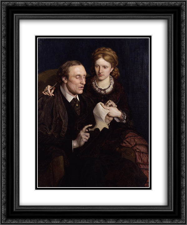 Henry Fawcett, Dame Millicent Garrett Fawcett 20x24 Black Ornate Wood Framed Art Print Poster with Double Matting by Brown, Ford Madox