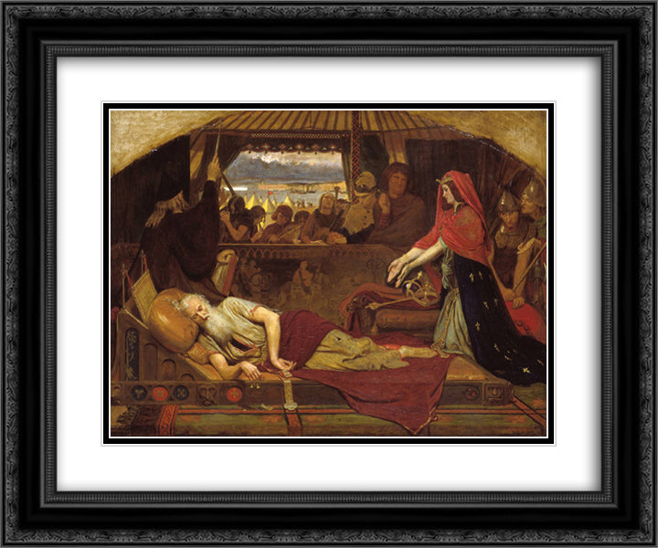 Lear and Cordelia 24x20 Black Ornate Wood Framed Art Print Poster with Double Matting by Brown, Ford Madox