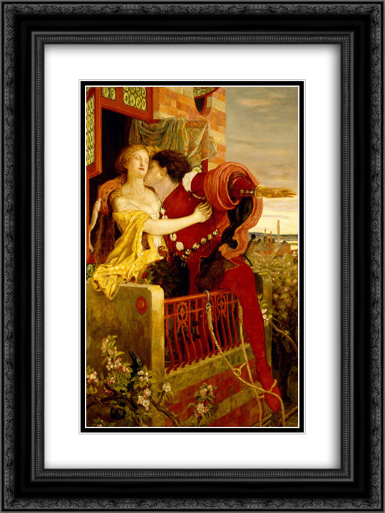 Romeo and Juliet 18x24 Black Ornate Wood Framed Art Print Poster with Double Matting by Brown, Ford Madox