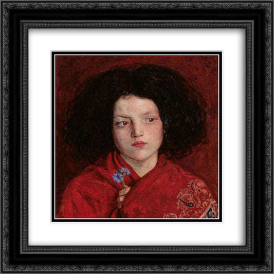 The Irish Girl 20x20 Black Ornate Wood Framed Art Print Poster with Double Matting by Brown, Ford Madox