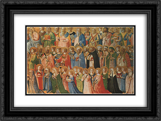 Christ Glorified in the Court of Heaven 24x18 Black Ornate Wood Framed Art Print Poster with Double Matting by Angelico, Fra