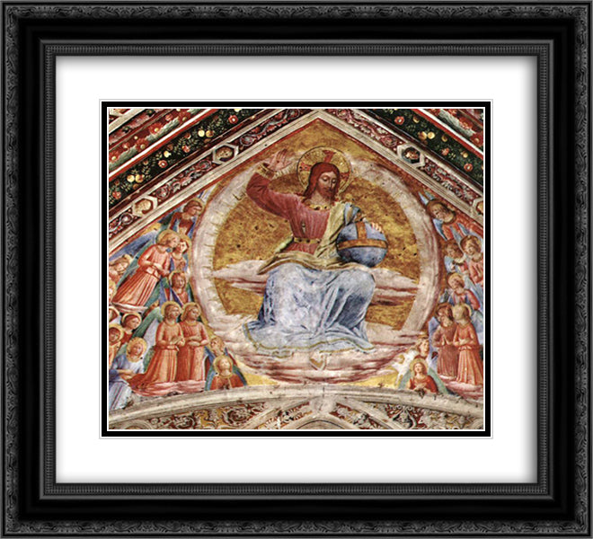 Christ the Judge 22x20 Black Ornate Wood Framed Art Print Poster with Double Matting by Angelico, Fra