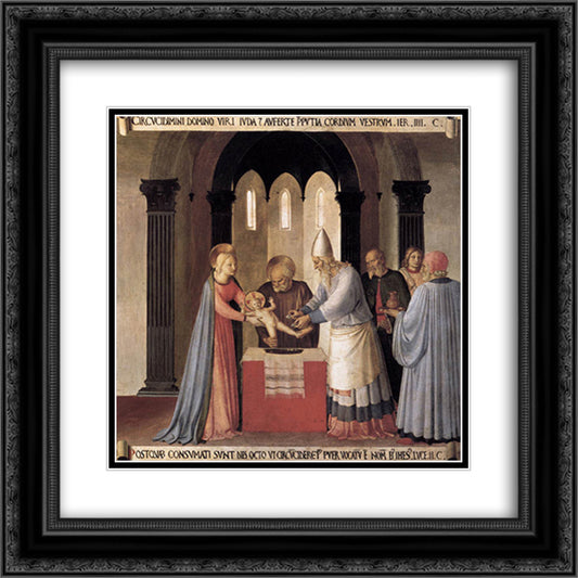 Circumcision 20x20 Black Ornate Wood Framed Art Print Poster with Double Matting by Angelico, Fra