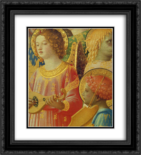 Coronation of the Virgin (detail) 20x22 Black Ornate Wood Framed Art Print Poster with Double Matting by Angelico, Fra