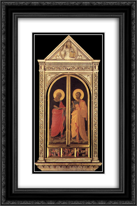 Linaioli Tabernacle 16x24 Black Ornate Wood Framed Art Print Poster with Double Matting by Angelico, Fra