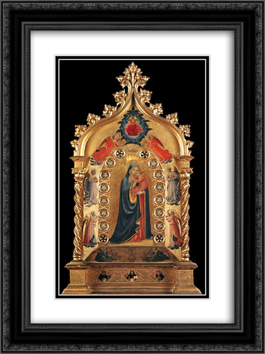 Madonna of the Star 18x24 Black Ornate Wood Framed Art Print Poster with Double Matting by Angelico, Fra