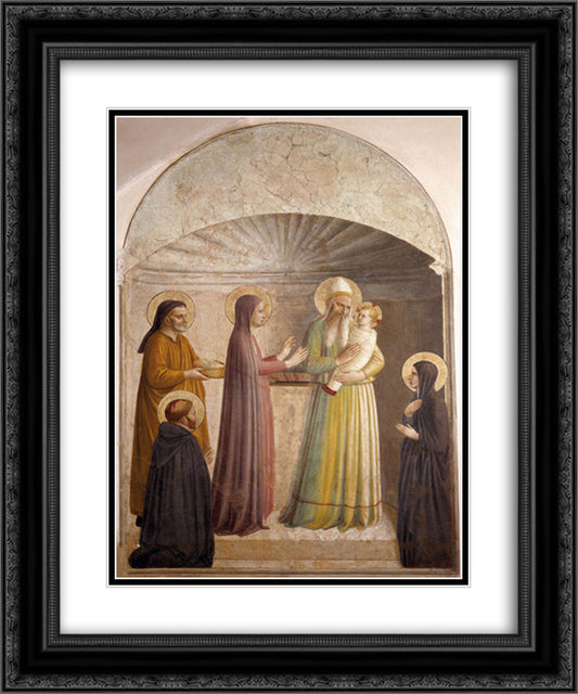 Presentation of Jesus in the Temple 20x24 Black Ornate Wood Framed Art Print Poster with Double Matting by Angelico, Fra