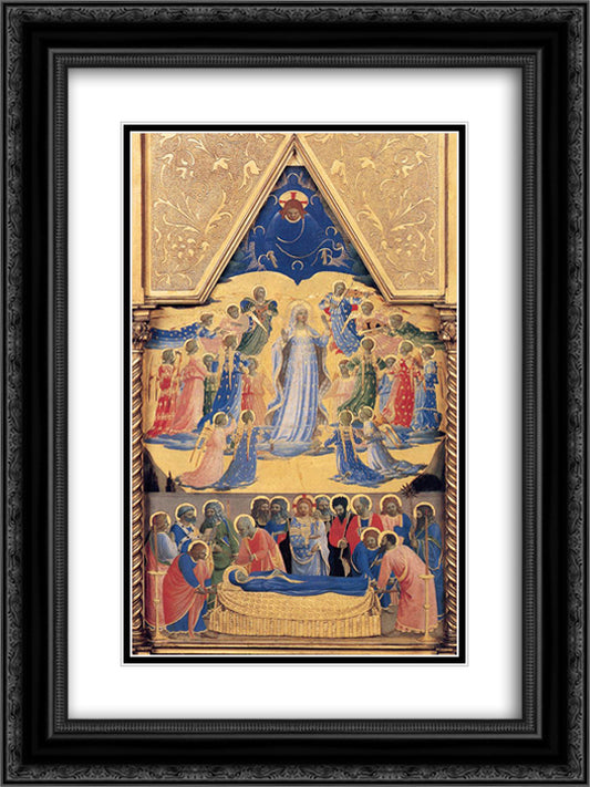 Reliquary Tabernacle 18x24 Black Ornate Wood Framed Art Print Poster with Double Matting by Angelico, Fra