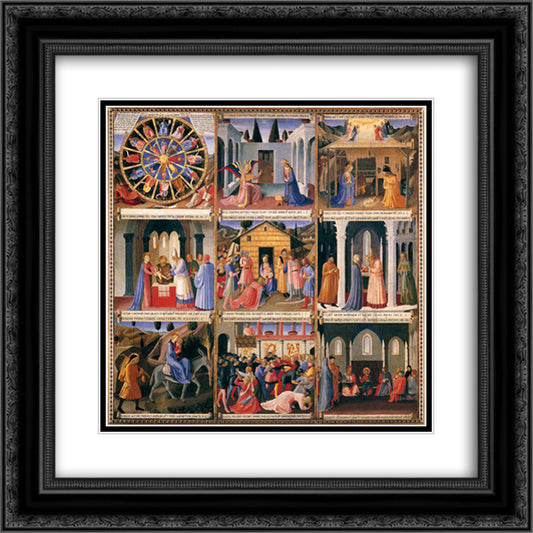 Scenes from the Life of Christ 20x20 Black Ornate Wood Framed Art Print Poster with Double Matting by Angelico, Fra