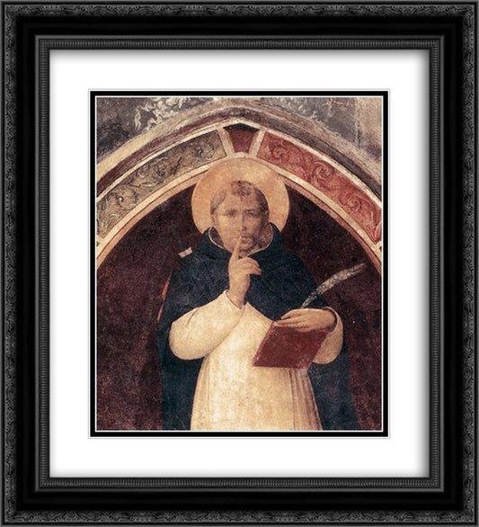 St. Peter Martyr 20x22 Black Ornate Wood Framed Art Print Poster with Double Matting by Angelico, Fra