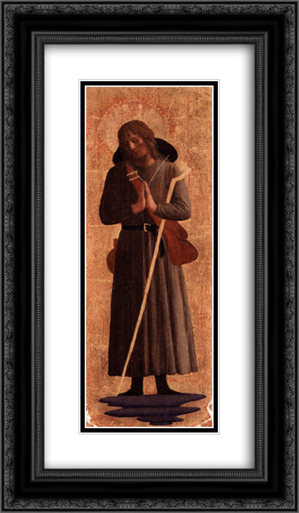 St. Roche 14x24 Black Ornate Wood Framed Art Print Poster with Double Matting by Angelico, Fra