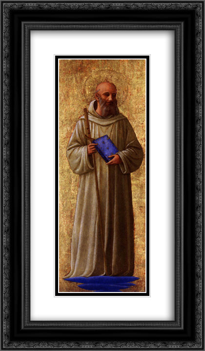 St. Romuald 14x24 Black Ornate Wood Framed Art Print Poster with Double Matting by Angelico, Fra