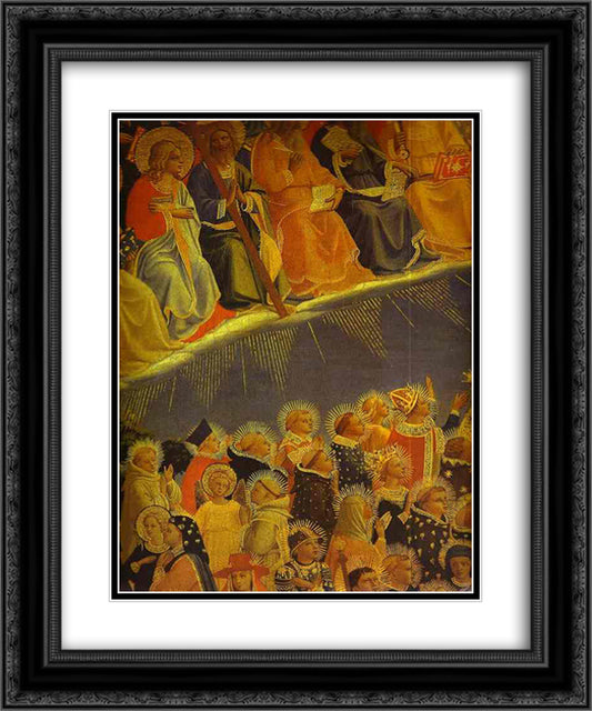 The Last Judgement. Detail The Blessed 20x24 Black Ornate Wood Framed Art Print Poster with Double Matting by Angelico, Fra