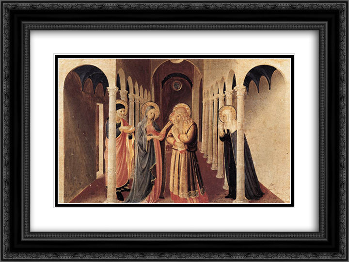 The Presentation of Christ in the Temple 24x18 Black Ornate Wood Framed Art Print Poster with Double Matting by Angelico, Fra