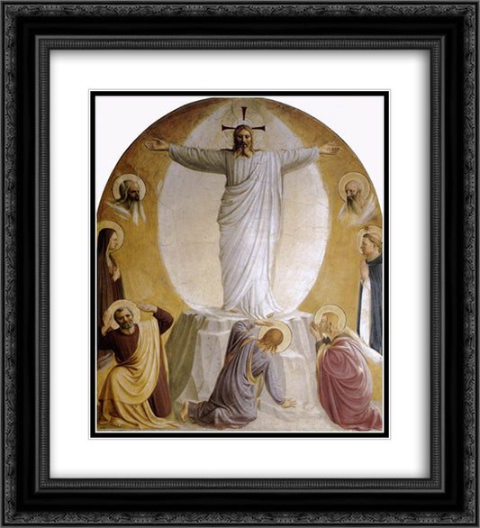 Transfiguration 20x22 Black Ornate Wood Framed Art Print Poster with Double Matting by Angelico, Fra