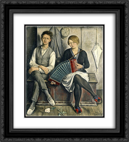 Le Malcontent 20x22 Black Ornate Wood Framed Art Print Poster with Double Matting by Barraud, Francois