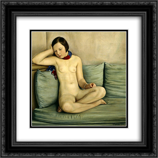 Les songes creux 20x20 Black Ornate Wood Framed Art Print Poster with Double Matting by Barraud, Francois