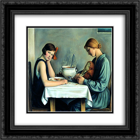 Tailleuses de soupe 20x20 Black Ornate Wood Framed Art Print Poster with Double Matting by Barraud, Francois