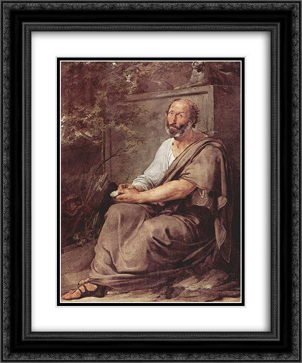 Aristoteles 20x24 Black Ornate Wood Framed Art Print Poster with Double Matting by Hayez, Francesco