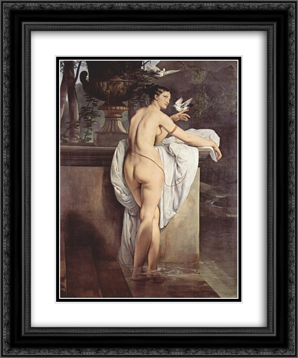 Ballerina Carlotta Chabert as Venus 20x24 Black Ornate Wood Framed Art Print Poster with Double Matting by Hayez, Francesco