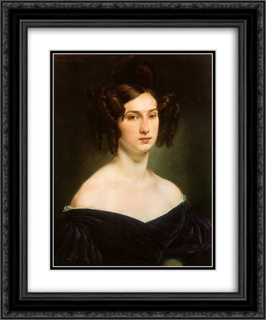 Portrait of Countess Luigia Douglas Scotti d'Adda 20x24 Black Ornate Wood Framed Art Print Poster with Double Matting by Hayez, Francesco