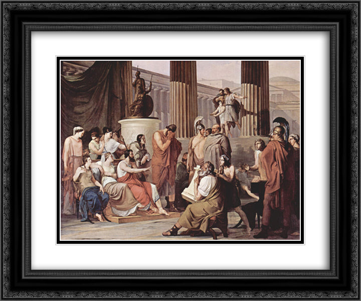 Ulysses at the court of Alcinous 24x20 Black Ornate Wood Framed Art Print Poster with Double Matting by Hayez, Francesco