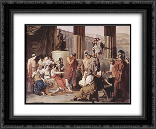 Ulysses at the court of Alcinous 24x20 Black Ornate Wood Framed Art Print Poster with Double Matting by Hayez, Francesco