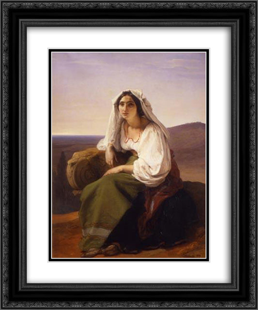 Woman from Ciociaria 20x24 Black Ornate Wood Framed Art Print Poster with Double Matting by Hayez, Francesco