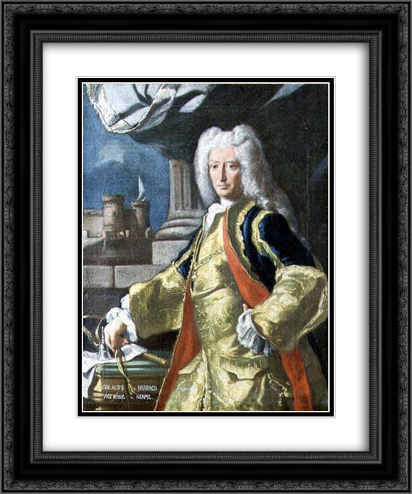 Count Alois Thomas Raimund Harrach, Viceroy of Naples 20x24 Black Ornate Wood Framed Art Print Poster with Double Matting by Solimena, Francesco