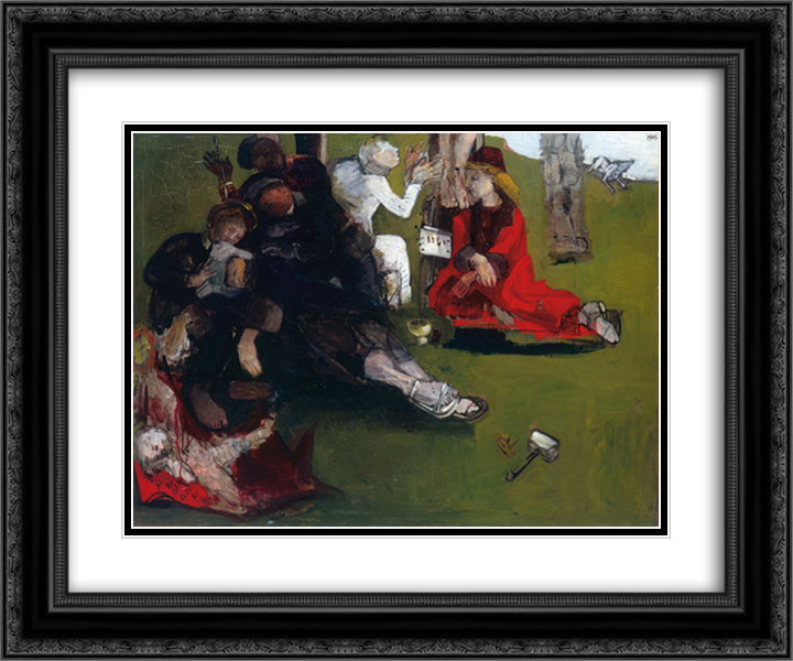 Crucifixion 24x20 Black Ornate Wood Framed Art Print Poster with Double Matting by Gruber, Francis