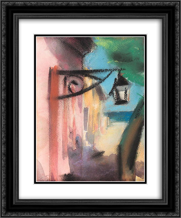Balchik Street 20x24 Black Ornate Wood Framed Art Print Poster with Double Matting by Sirato, Francisc