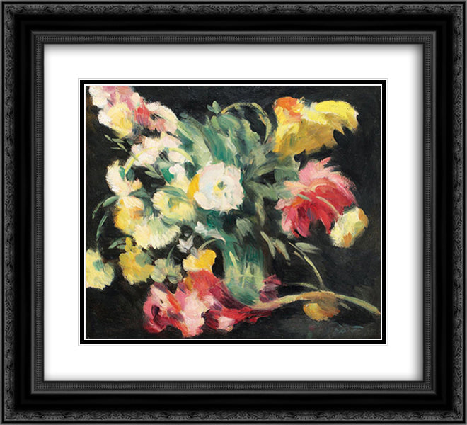 Millefiori 22x20 Black Ornate Wood Framed Art Print Poster with Double Matting by Sirato, Francisc