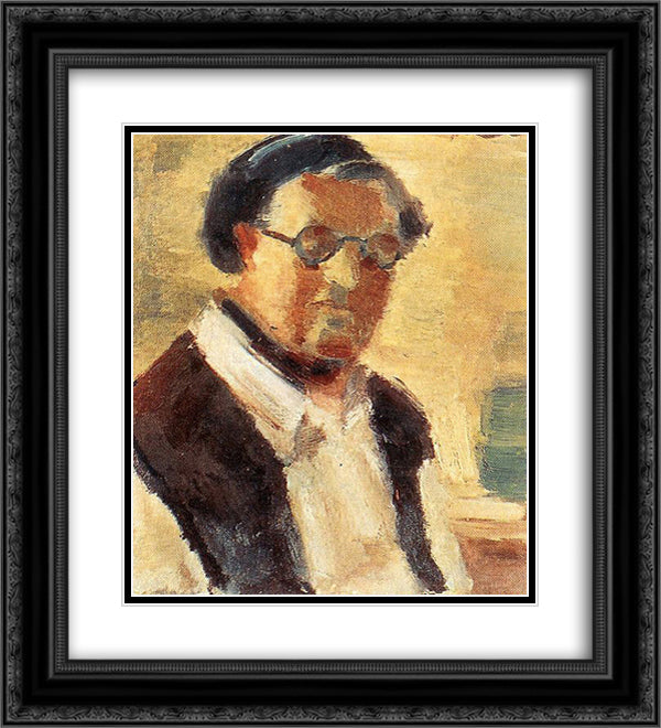 Self-Portrait 20x22 Black Ornate Wood Framed Art Print Poster with Double Matting by Sirato, Francisc