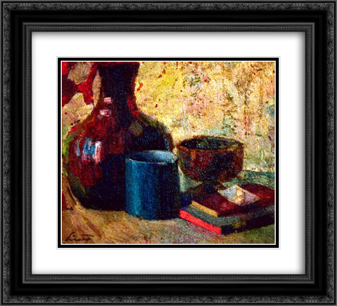 Still Life 22x20 Black Ornate Wood Framed Art Print Poster with Double Matting by Sirato, Francisc