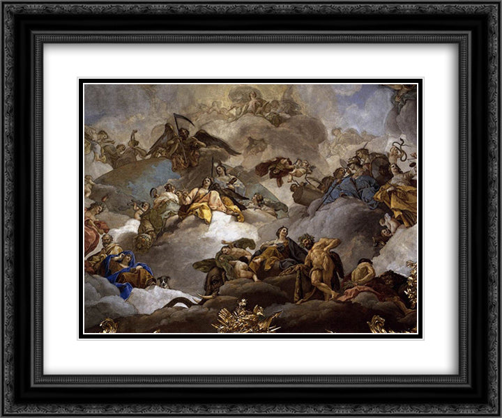 Providence Presiding over the Virtues and Faculties of Man (fresco detail) 24x20 Black Ornate Wood Framed Art Print Poster with Double Matting by Bayeu y Subias, Francisco