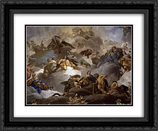 Providence Presiding over the Virtues and Faculties of Man (fresco detail) 24x20 Black Ornate Wood Framed Art Print Poster with Double Matting by Bayeu y Subias, Francisco