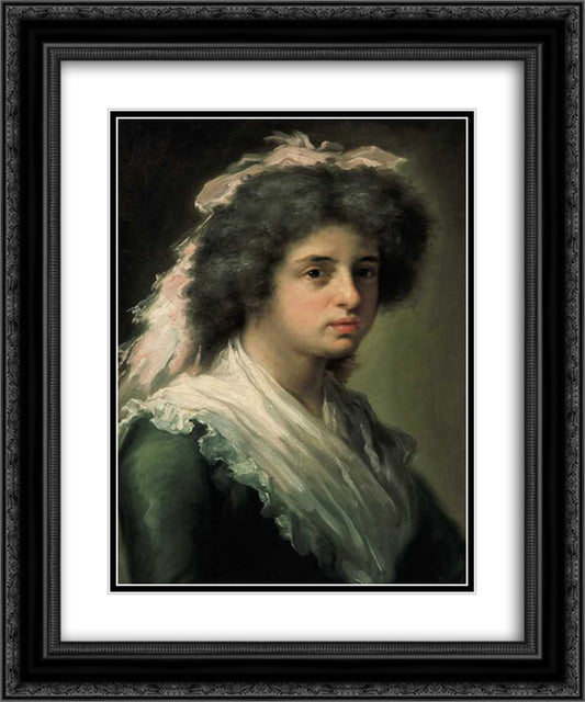Retrato de Feliciana Bayeu, hija del pintor 20x24 Black Ornate Wood Framed Art Print Poster with Double Matting by Bayeu y Subias, Francisco