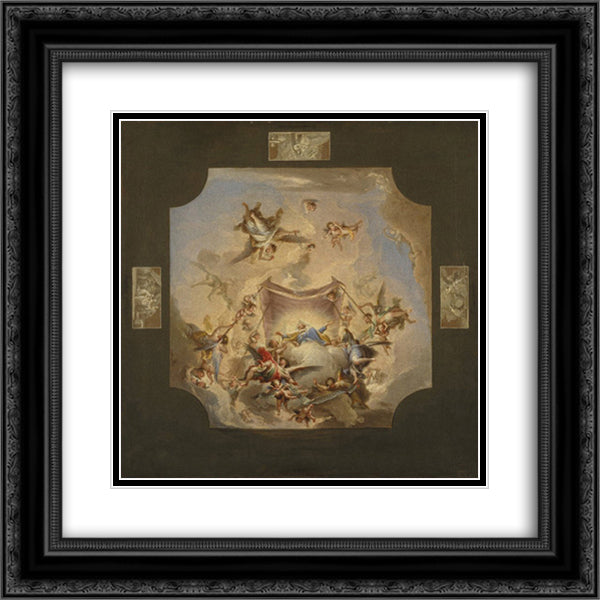 The Eternal Father 20x20 Black Ornate Wood Framed Art Print Poster with Double Matting by Bayeu y Subias, Francisco